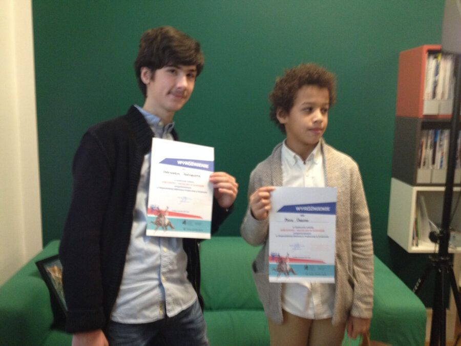 Max i Aleksander  laureatami  konkursu  ,,Kościuszko – Naczelnik w sukmanie”